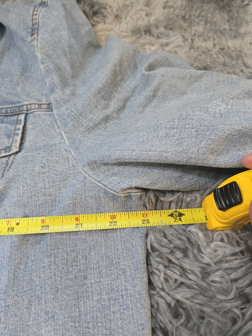 Light Wash Denim Button-Up Lightweight Jacket - Picture 8 of 10